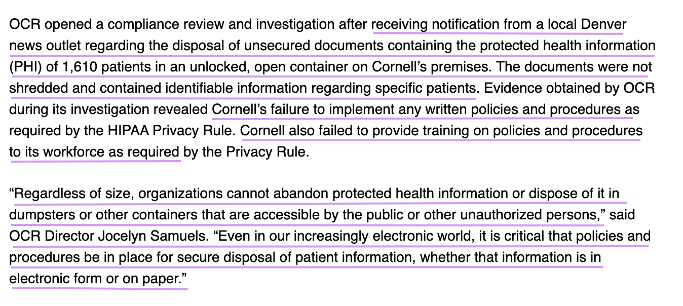 screenshot of case documents