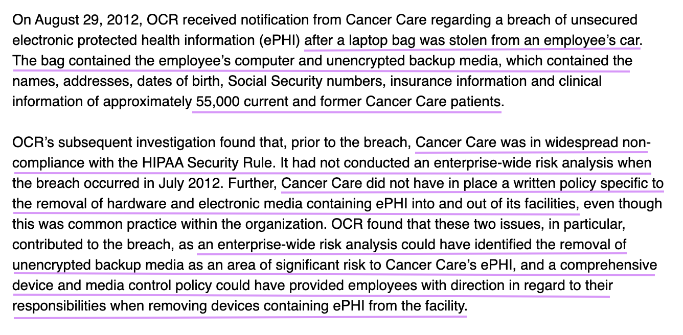 screenshot of case documents