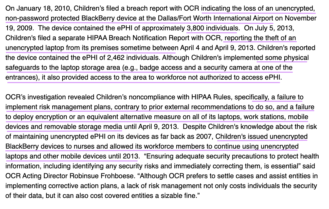 screenshot of case documents