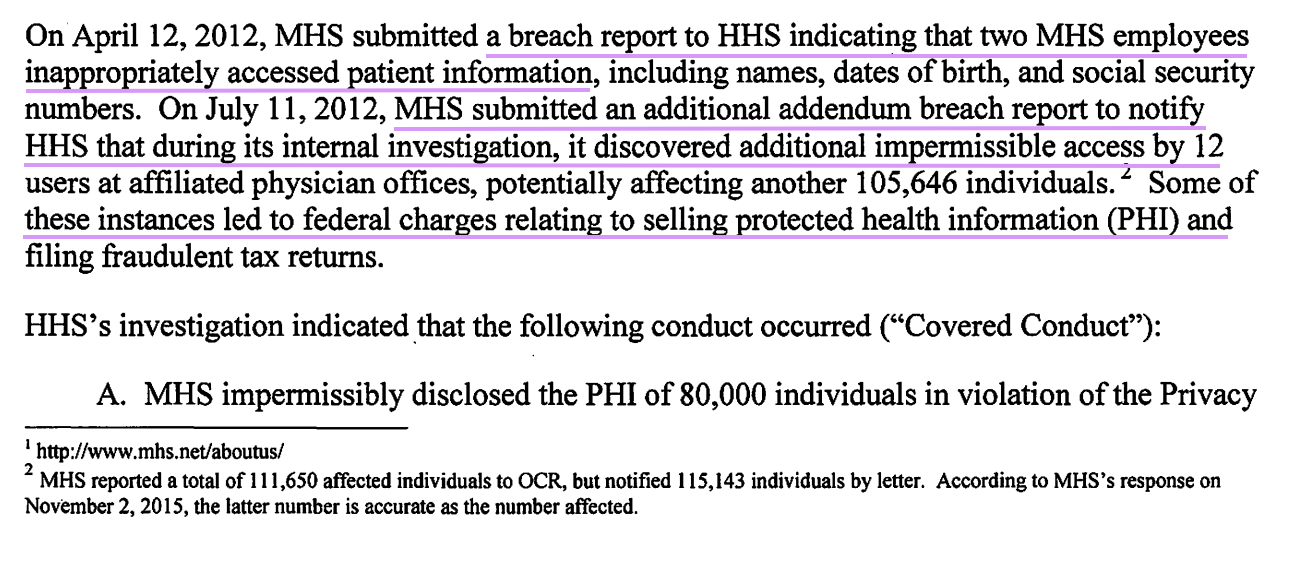 screenshot of case documents