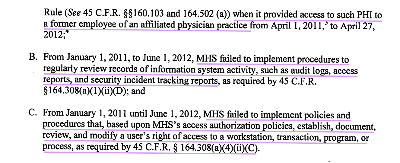 screenshot of case documents