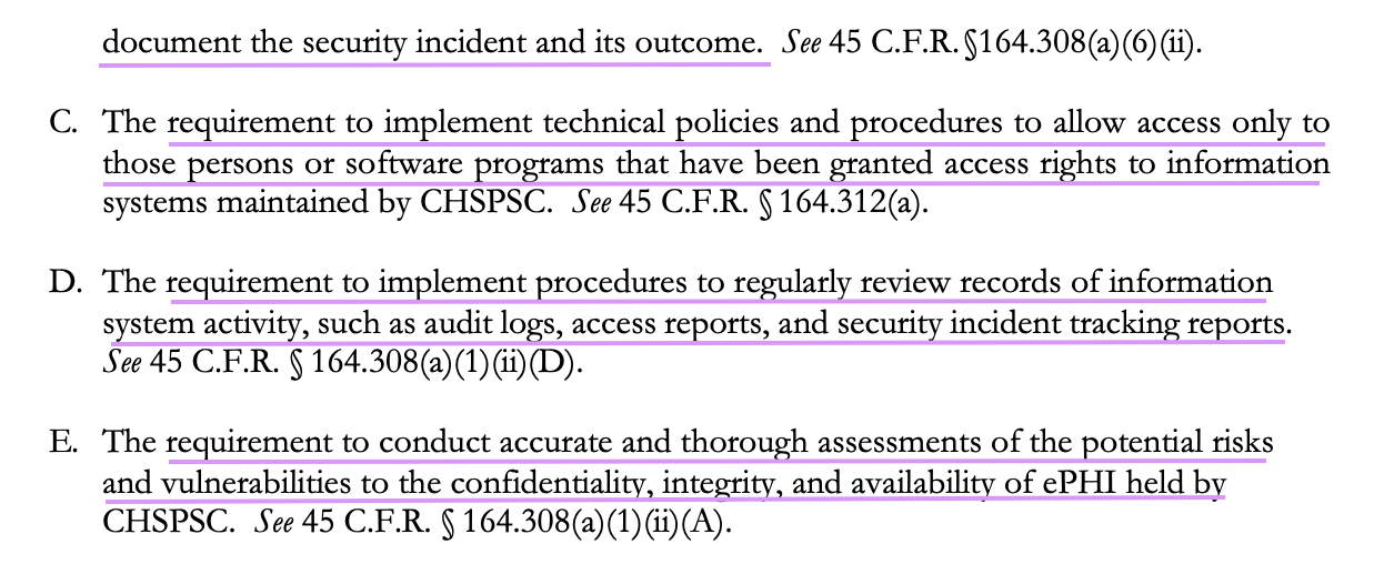 screenshot of case documents